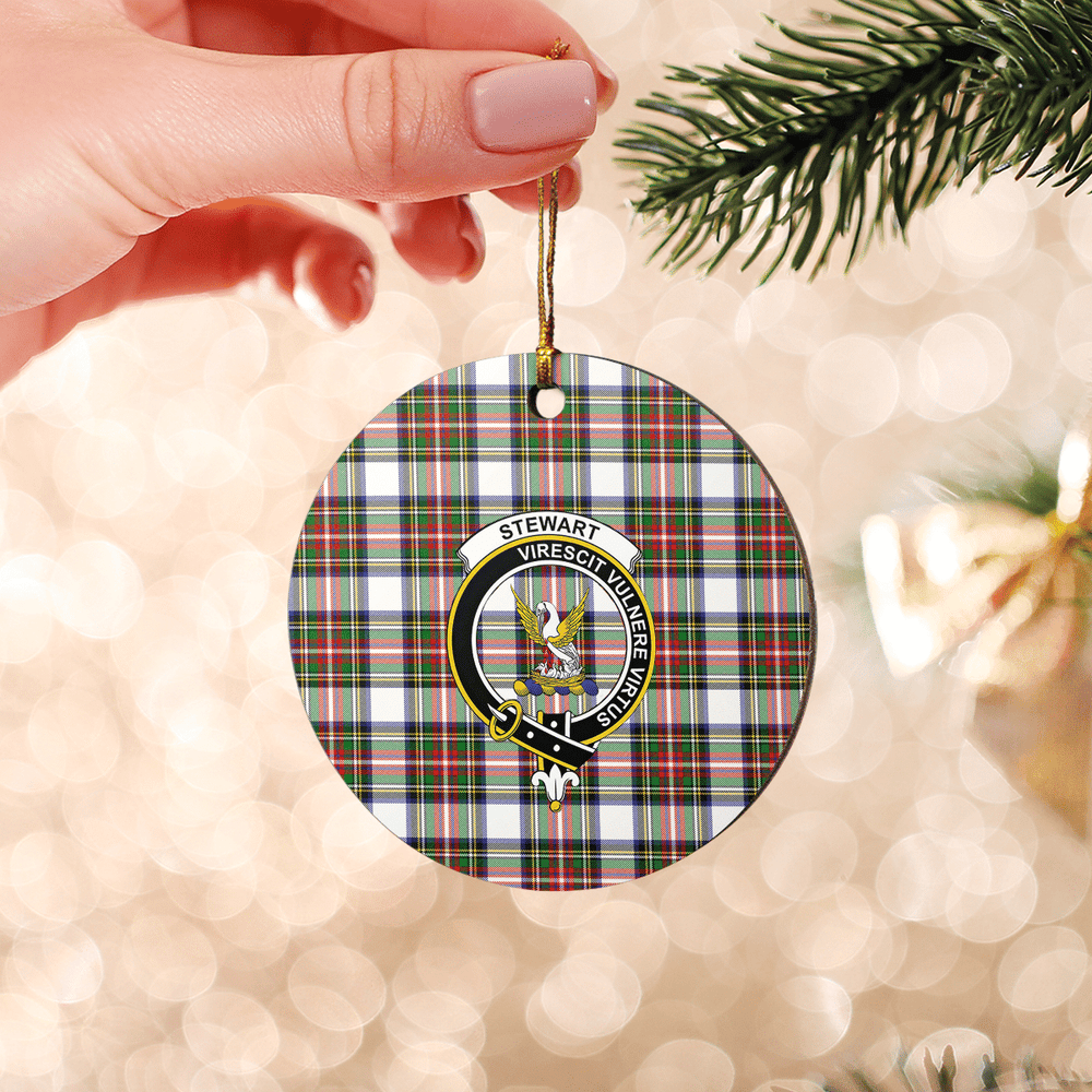 Clan Stewart Dress Modern Tartan Crest Round Ceramic Ornament FC50 Stewart Dress Modern Tartan Tartan Christmas   