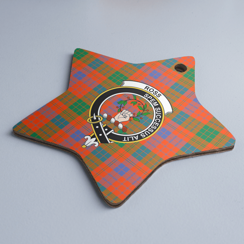 Clan Ross Ancient Tartan Crest Star Ceramic Ornament VG46 Ross Ancient Tartan Tartan Christmas   