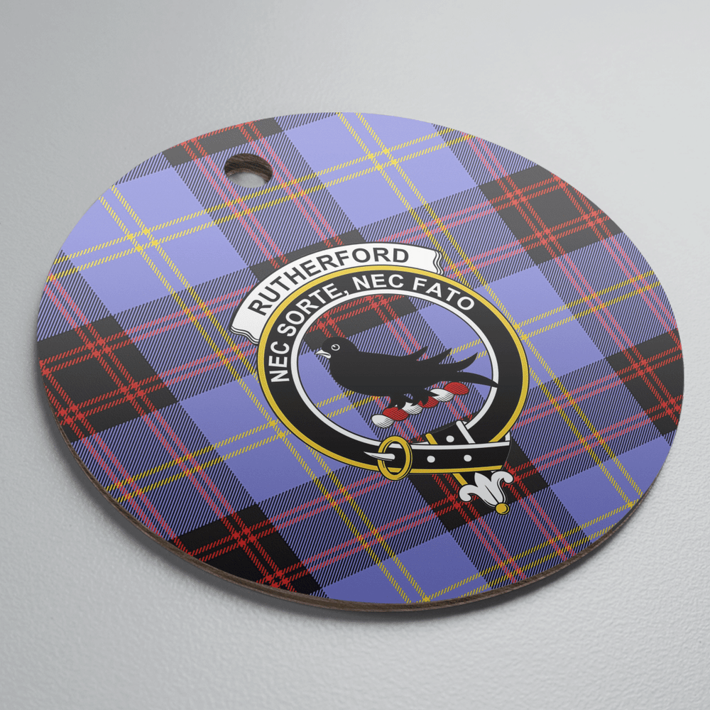 Clan Rutherford Tartan Crest Round Ceramic Ornament ER99 Rutherford Tartan Tartan Christmas   