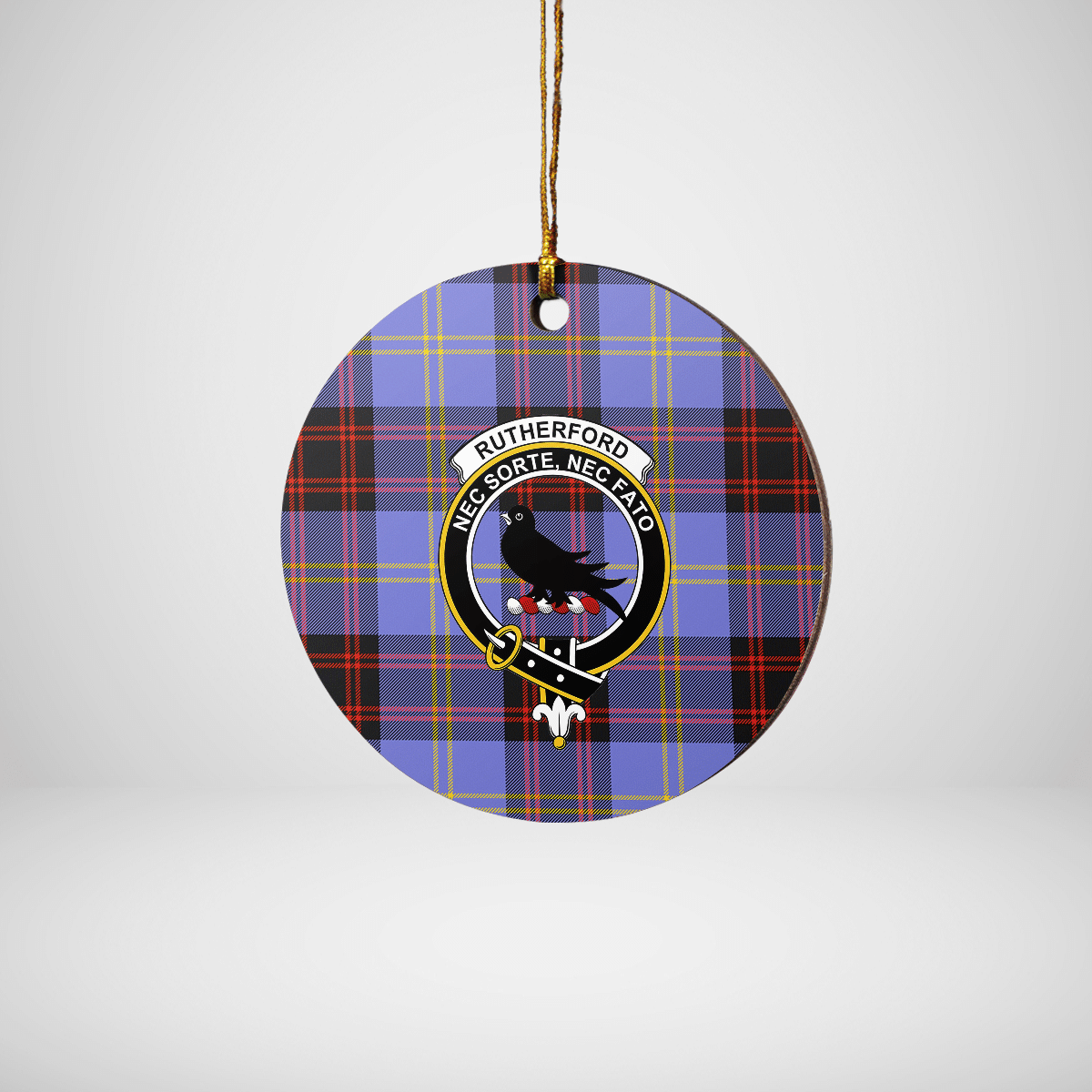 Clan Rutherford Tartan Crest Round Ceramic Ornament ER99 Rutherford Tartan Tartan Christmas   