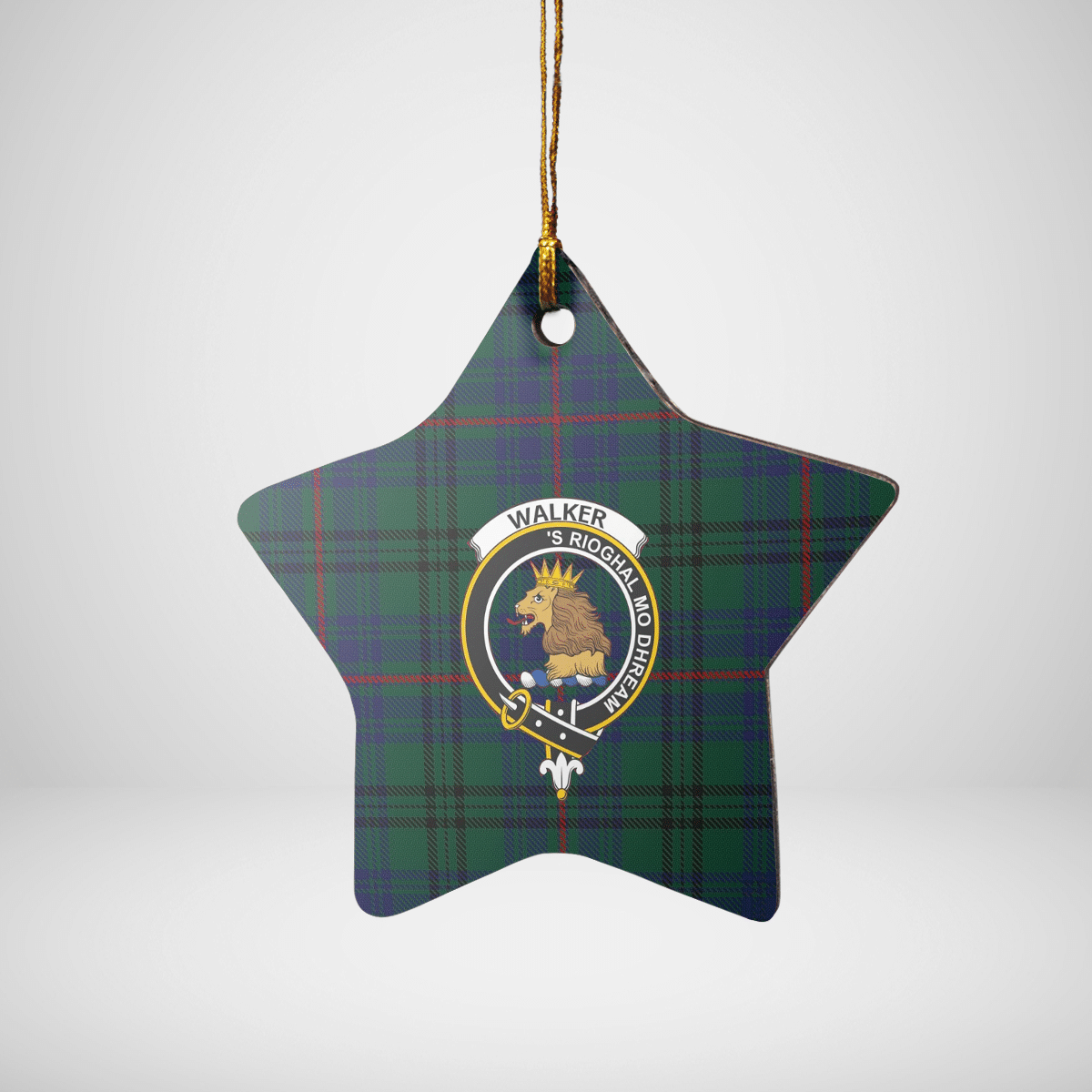 Clan Walker Hunting Modern Tartan Crest Star Ceramic Ornament CH89 Walker Hunting Modern Tartan Tartan Christmas   