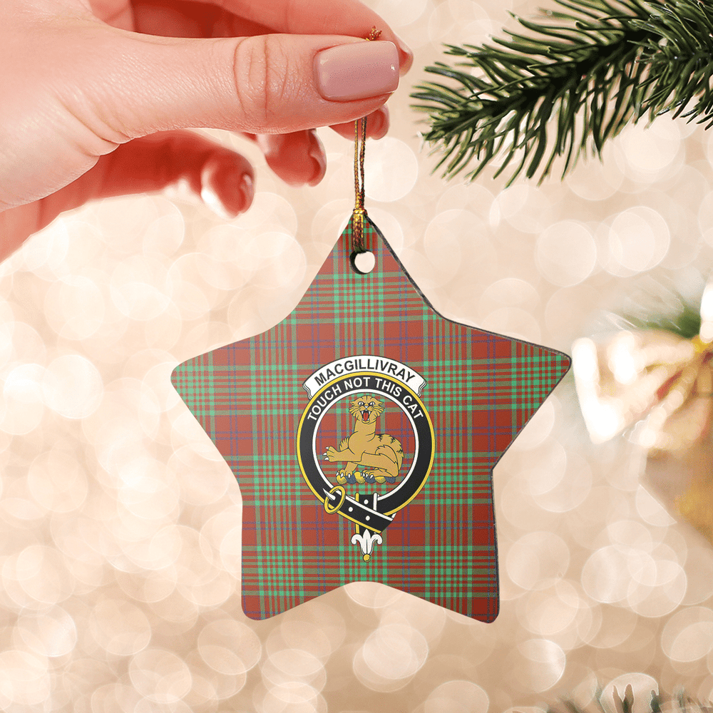 Clan MacGillivray Hunting Ancient Tartan Crest Star Ceramic Ornament QR27 MacGillivray Hunting Ancient Tartan Tartan Christmas   