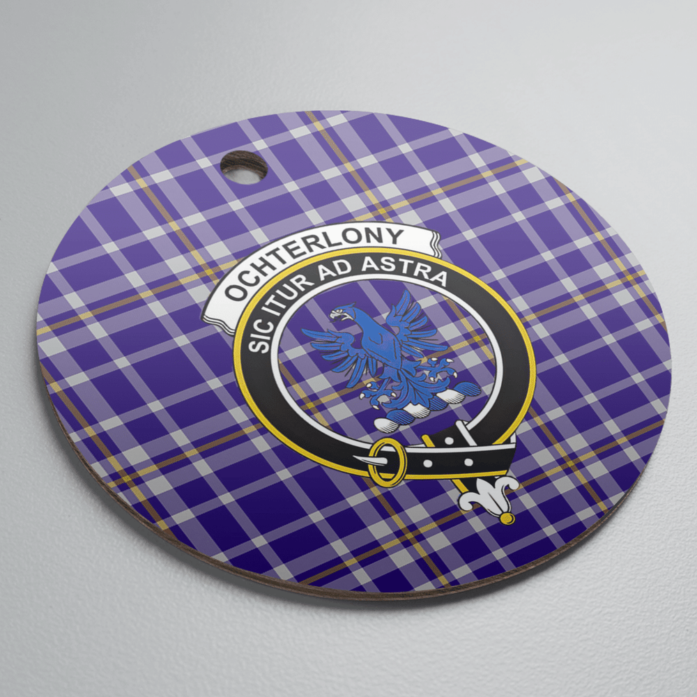 Clan Ochterlony Tartan Crest Round Ceramic Ornament CX91 Ochterlony Tartan Tartan Christmas   