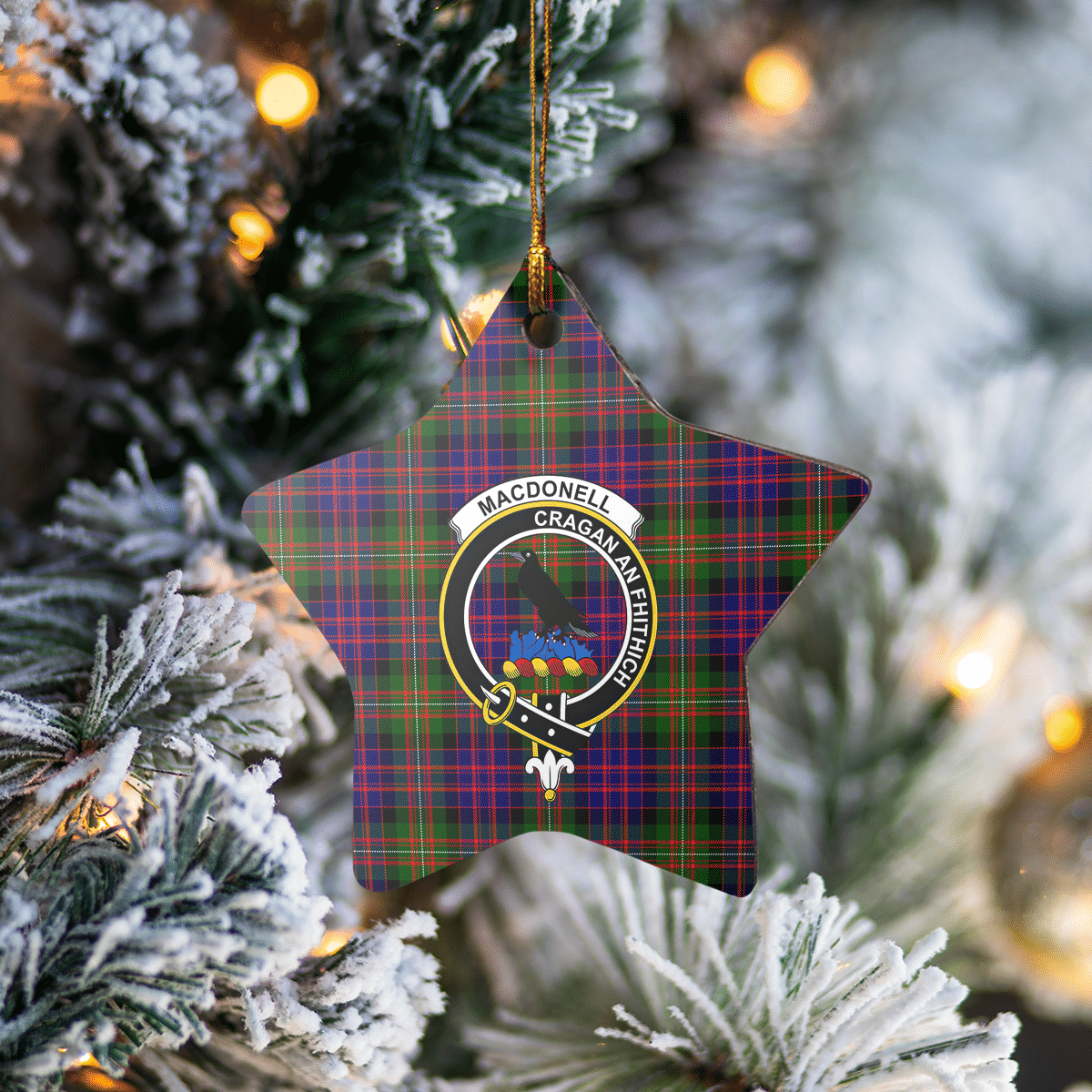 Clan MacDonnell of Glengarry Modern Tartan Crest Star Ceramic Ornament VU93 MacDonnell of Glengarry Modern Tartan Tartan Christmas   