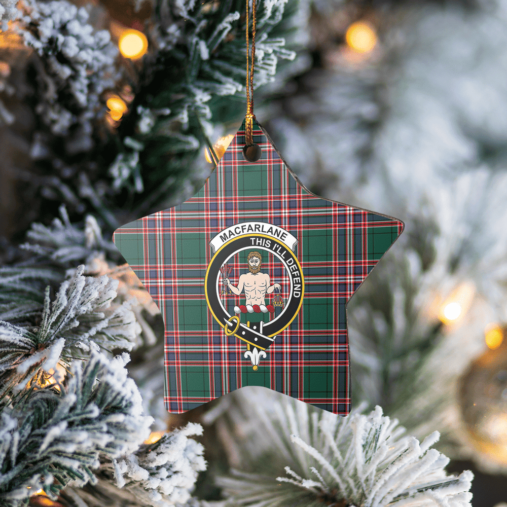 Clan MacFarlane Hunting Modern Tartan Crest Star Ceramic Ornament AA17 MacFarlane Hunting Modern Tartan Tartan Christmas   