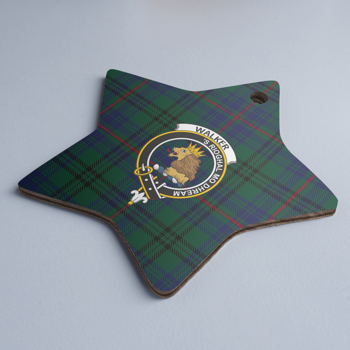 Clan Walker Hunting Modern Tartan Crest Star Ceramic Ornament CH89 Walker Hunting Modern Tartan Tartan Christmas   