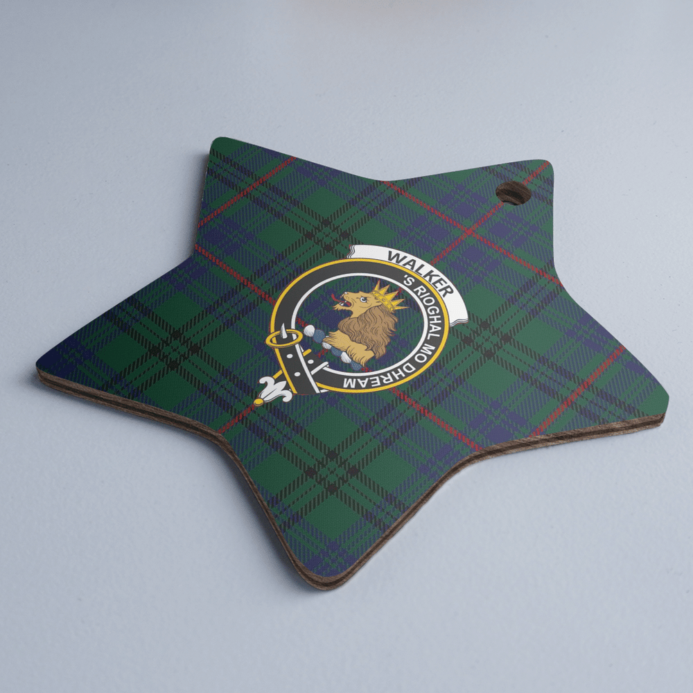 Clan Walker Hunting Modern Tartan Crest Star Ceramic Ornament CH89 Walker Hunting Modern Tartan Tartan Christmas   