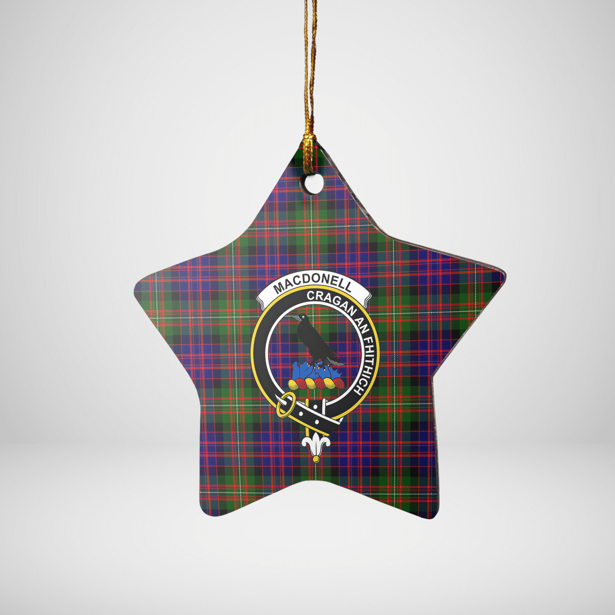 Clan MacDonnell of Glengarry Modern Tartan Crest Star Ceramic Ornament VU93 MacDonnell of Glengarry Modern Tartan Tartan Christmas   