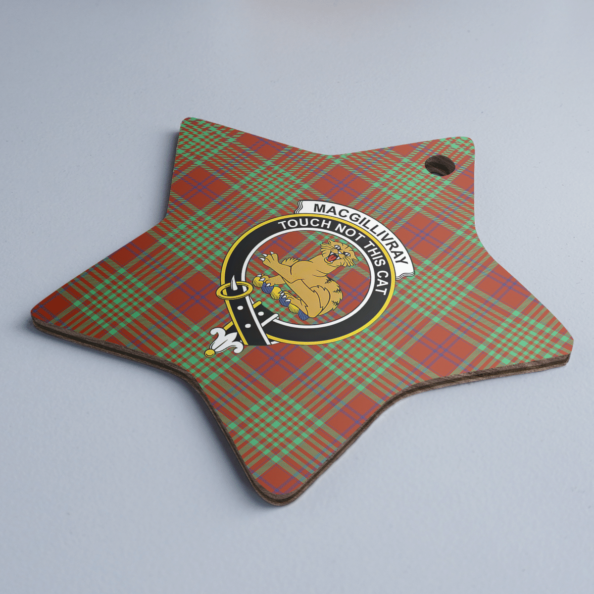 Clan MacGillivray Hunting Ancient Tartan Crest Star Ceramic Ornament QR27 MacGillivray Hunting Ancient Tartan Tartan Christmas   
