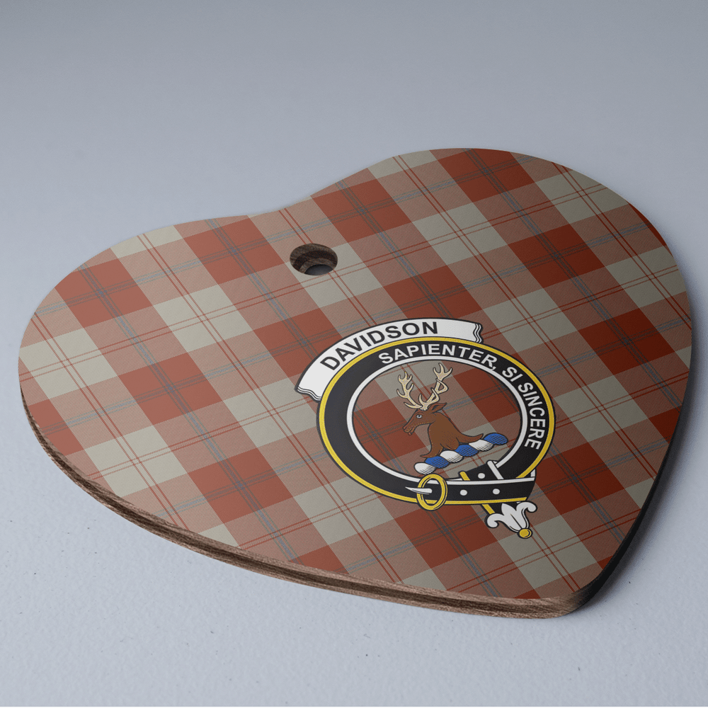 Clan Davidson Dress Dancers Tartan Crest Heart Ceramic Ornament FE25 Davidson Dress Dancers Tartan Tartan Christmas   