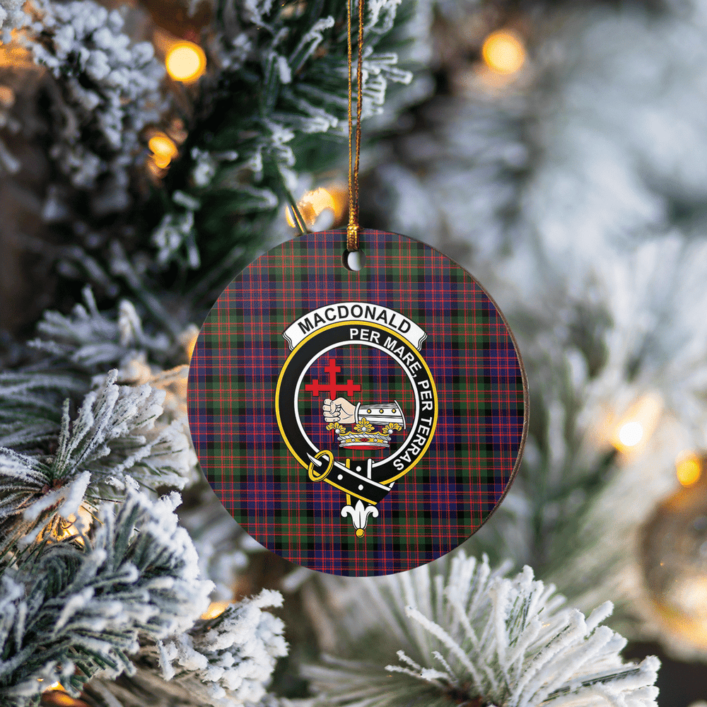 Clan MacDonald Modern Tartan Crest Round Ceramic Ornament KP91 MacDonald Modern Tartan Tartan Christmas   