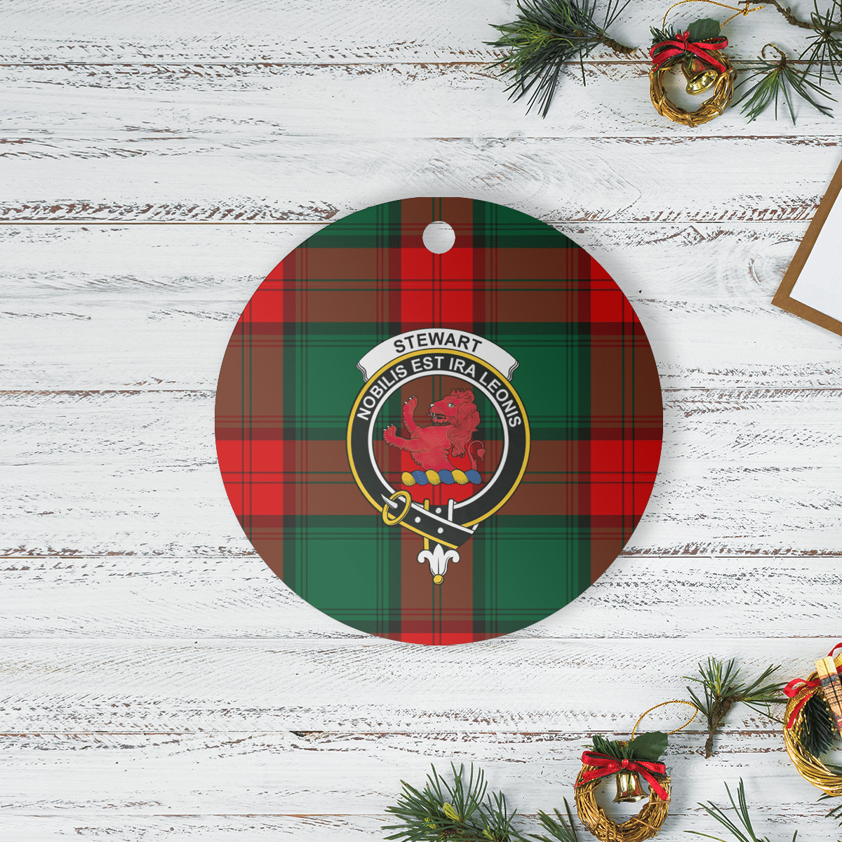 Clan Stewart Atholl Modern Tartan Crest Round Ceramic Ornament EB35 Stewart Atholl Modern Tartan Tartan Christmas   