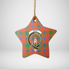 Clan Ross Ancient Tartan Crest Star Ceramic Ornament VG46 Ross Ancient Tartan Tartan Christmas   