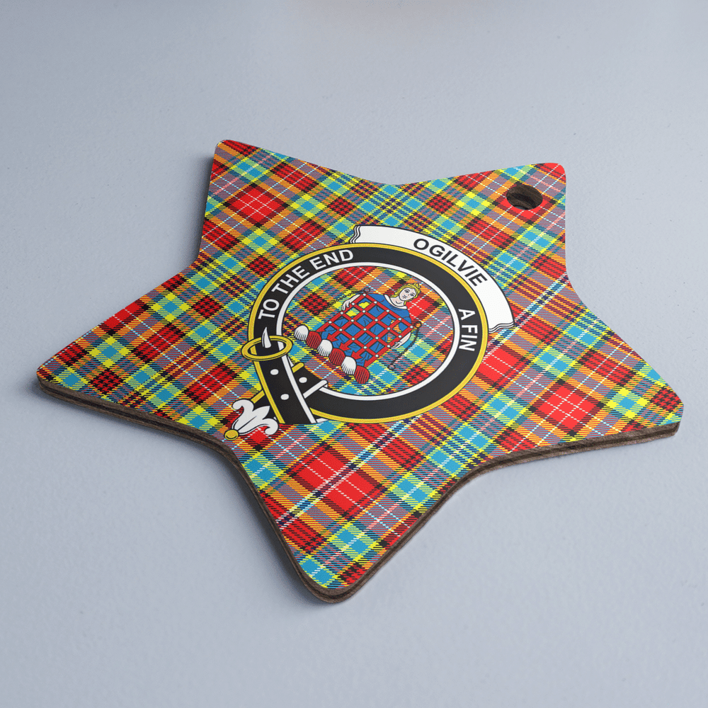 Clan Ogilvie Tartan Crest Star Ceramic Ornament AA39 Ogilvie Tartan Tartan Christmas   