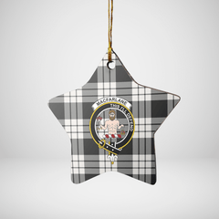 Clan MacFarlane Black & White Ancient Tartan Crest Star Ceramic Ornament WF44 MacFarlane Black & White Ancient Tartan Tartan Christmas   