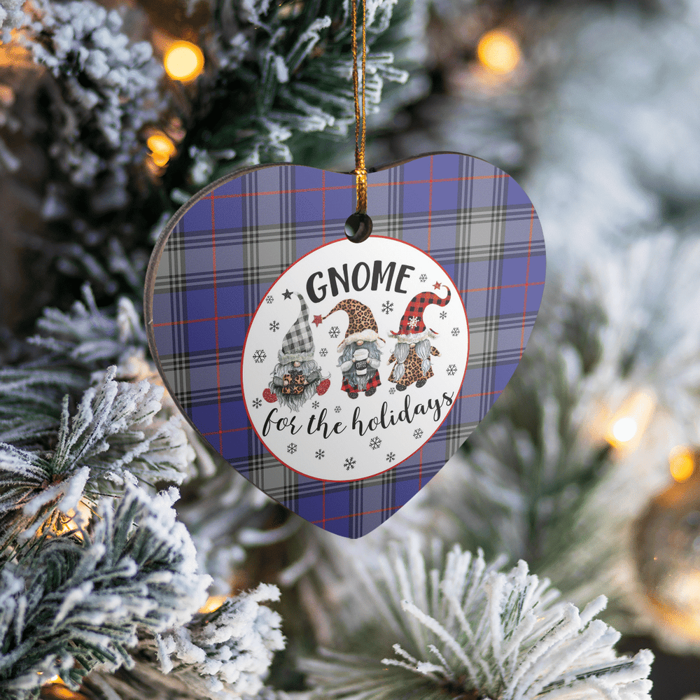 Clan Kinnaird Tartan Tartan Crest Gnome Heart Ceramic Ornament JP51 Kinnaird Tartan Tartan Christmas   