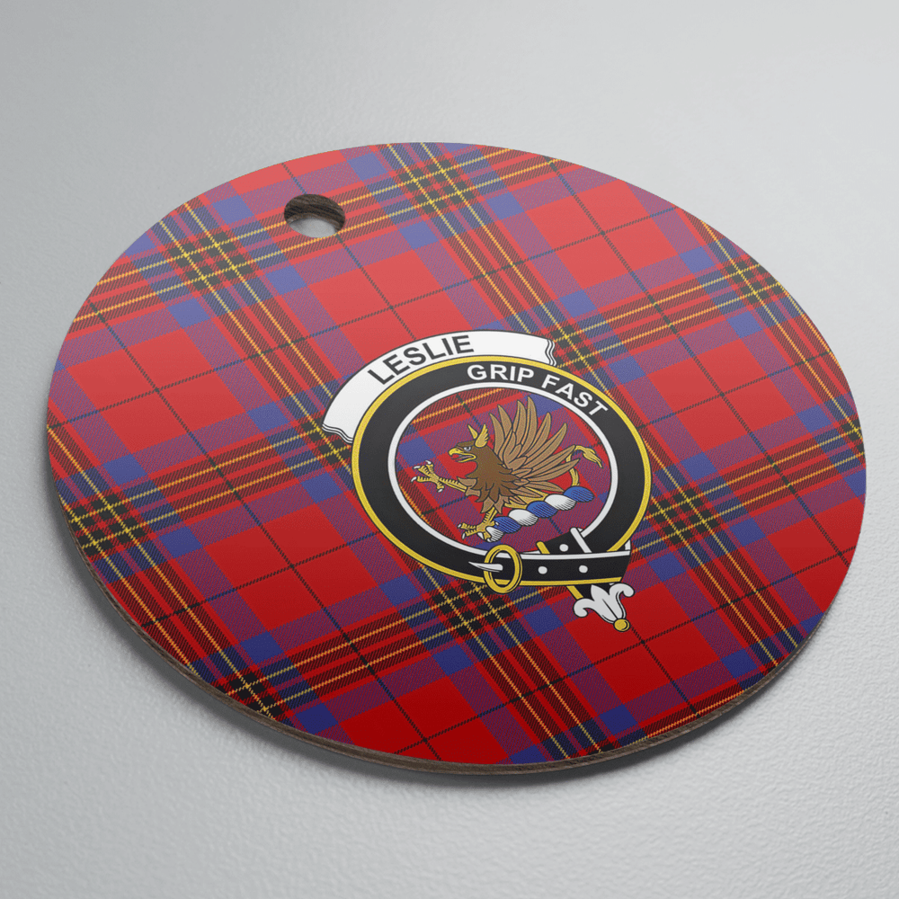 Clan Leslie Modern Tartan Crest Round Ceramic Ornament AO90 Leslie Modern Tartan Tartan Christmas   