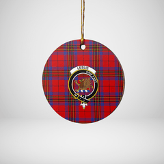 Clan Leslie Modern Tartan Crest Round Ceramic Ornament AO90 Leslie Modern Tartan Tartan Christmas   