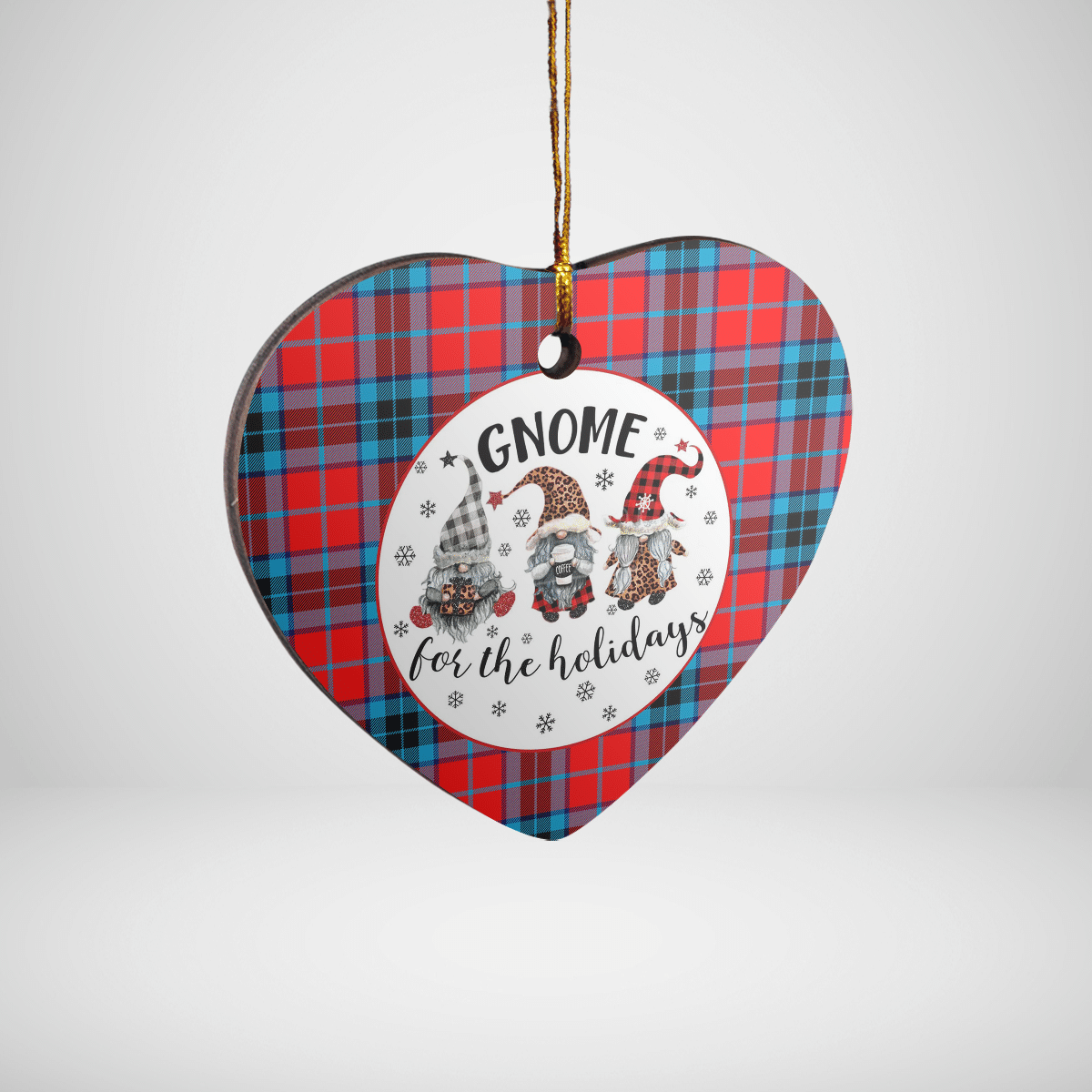 Clan MacTavish Modern Tartan Tartan Crest Gnome Heart Ceramic Ornament LG42 MacTavish Modern Tartan Tartan Christmas   