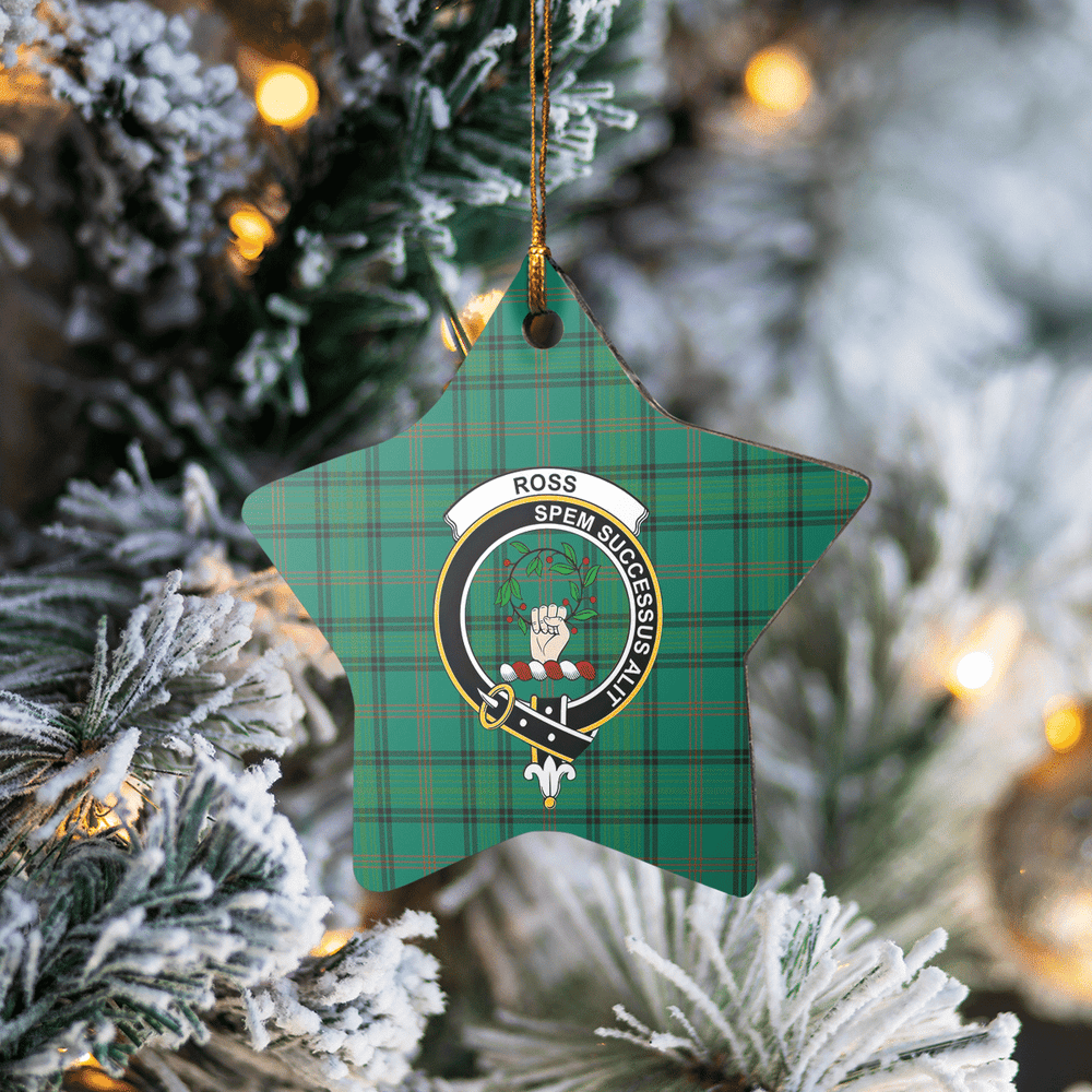 Clan Ross Hunting Ancient Tartan Crest Star Ceramic Ornament RB15 Ross Hunting Ancient Tartan Tartan Christmas   