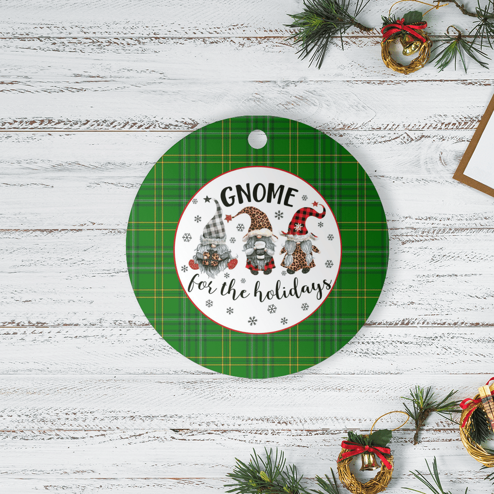 Clan Wexford County Tartan Tartan Crest Gnome Round Ceramic Ornament VK14 Wexford County Tartan Tartan Christmas   