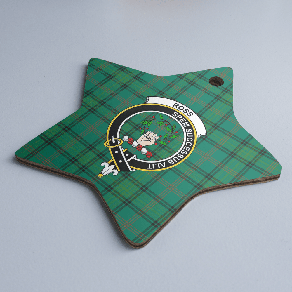 Clan Ross Hunting Ancient Tartan Crest Star Ceramic Ornament RB15 Ross Hunting Ancient Tartan Tartan Christmas   
