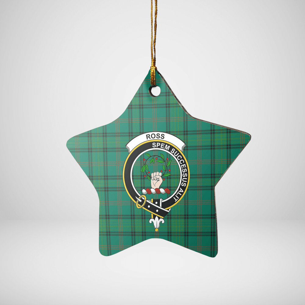 Clan Ross Hunting Ancient Tartan Crest Star Ceramic Ornament RB15 Ross Hunting Ancient Tartan Tartan Christmas   
