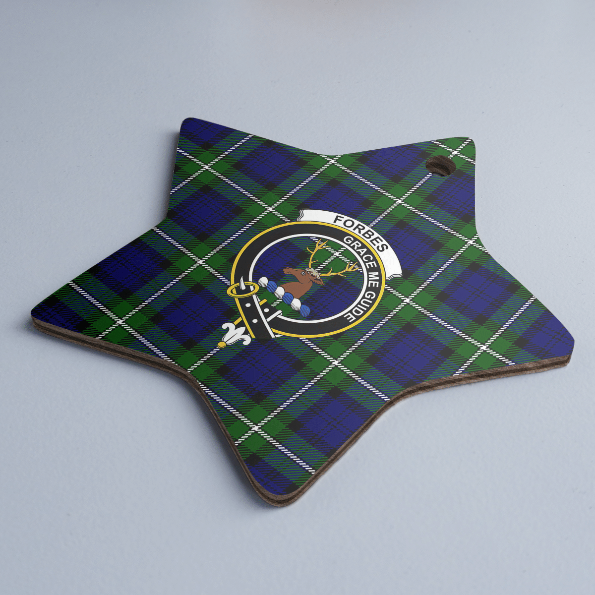Clan Forbes Modern Tartan Crest Star Ceramic Ornament AS75 Forbes Modern Tartan Tartan Christmas   