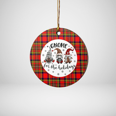 Clan Hepburn Tartan Tartan Crest Gnome Round Ceramic Ornament MF74 Hepburn Tartan Tartan Christmas   
