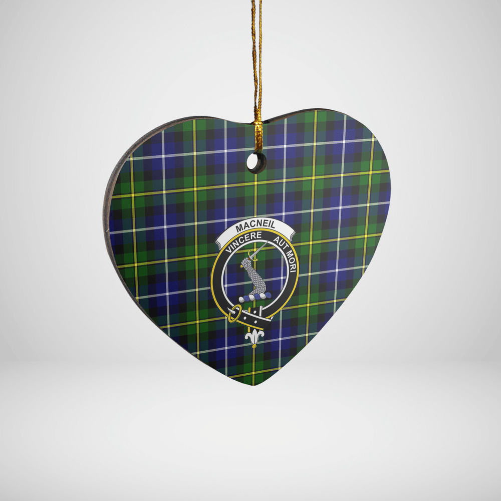 Clan MacNeil of Barra Modern Tartan Crest Heart Ceramic Ornament ZE23 MacNeil of Barra Modern Tartan Tartan Christmas   