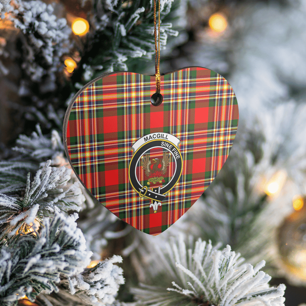 Clan MacGill Modern Tartan Crest Heart Ceramic Ornament PG36 MacGill Modern Tartan Tartan Christmas   