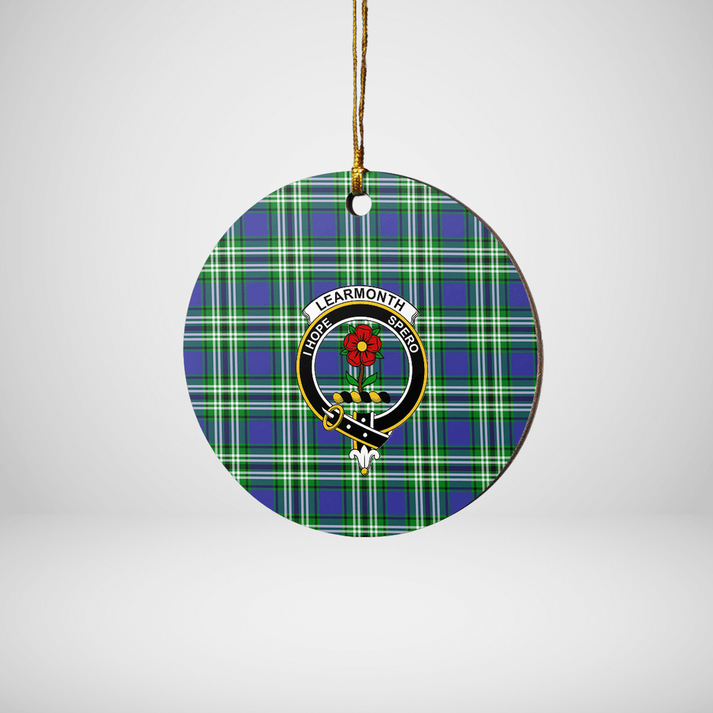 Clan Learmonth Tartan Crest Round Ceramic Ornament BD46 Learmonth Tartan Tartan Christmas   