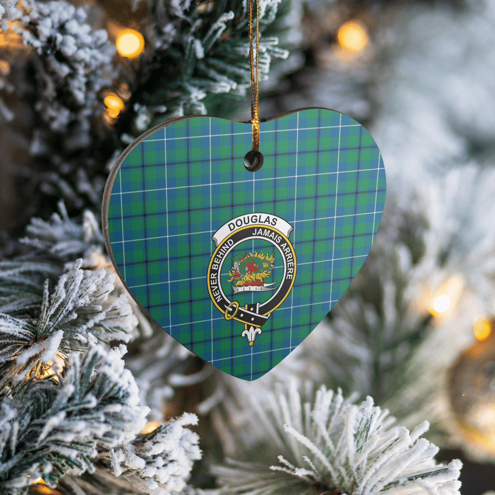 Clan Douglas Ancient Tartan Crest Heart Ceramic Ornament JD41 Douglas Ancient Tartan Tartan Christmas   