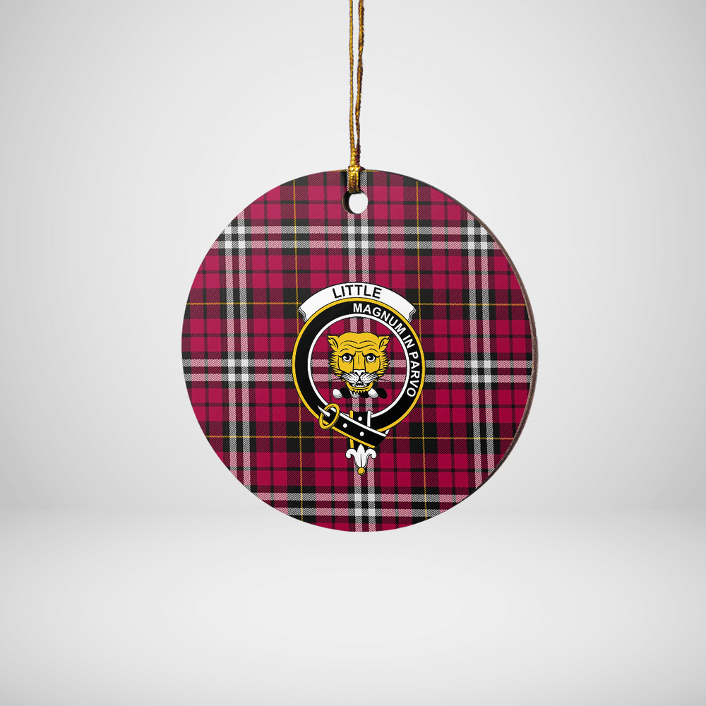 Clan Little Tartan Crest Round Ceramic Ornament UR62 Little Tartan Tartan Christmas   