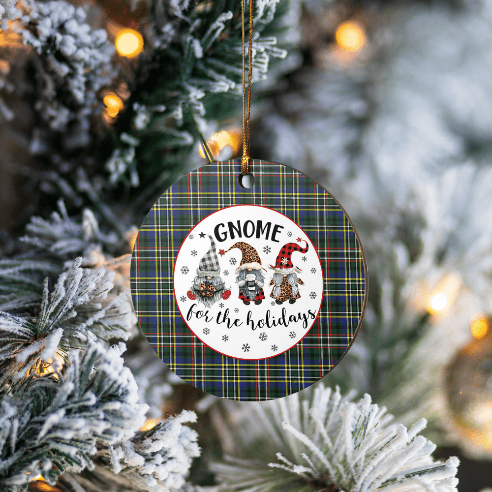 Clan Scott Green Modern Tartan Tartan Crest Gnome Round Ceramic Ornament BS41 Scott Green Modern Tartan Tartan Christmas   
