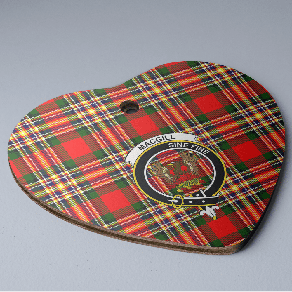Clan MacGill Modern Tartan Crest Heart Ceramic Ornament PG36 MacGill Modern Tartan Tartan Christmas   
