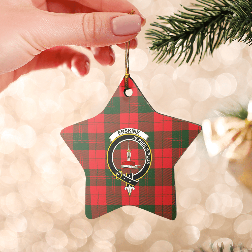 Clan Erskine Modern Tartan Crest Star Ceramic Ornament UV71 Erskine Modern Tartan Tartan Christmas   