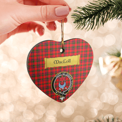 Clan MacColl Modern Tartan Crest Heart Ceramic Ornament FC78 MacColl Modern Tartan Tartan Christmas   