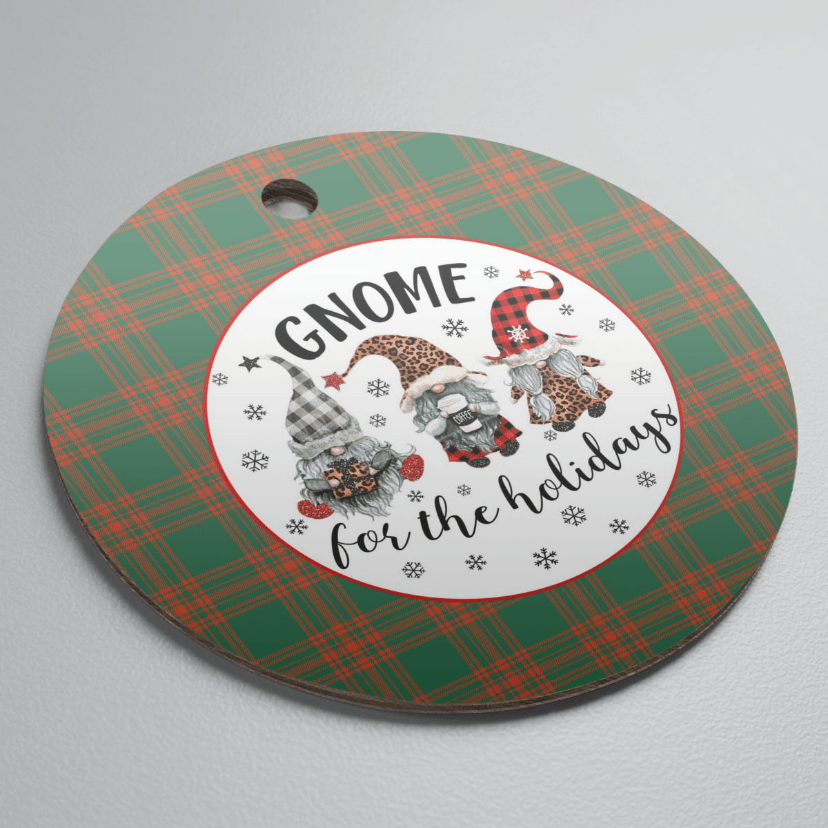Clan Menzies Green Ancient Tartan Tartan Crest Gnome Round Ceramic Ornament BC53 Menzies Green Ancient Tartan Tartan Christmas   