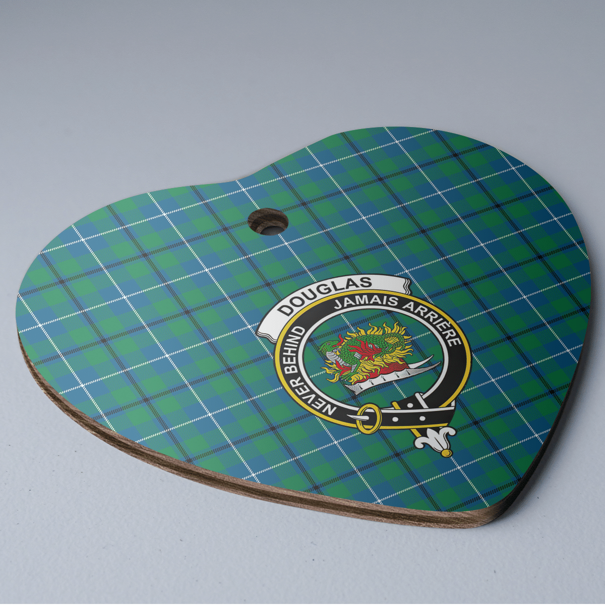 Clan Douglas Ancient Tartan Crest Heart Ceramic Ornament JD41 Douglas Ancient Tartan Tartan Christmas   