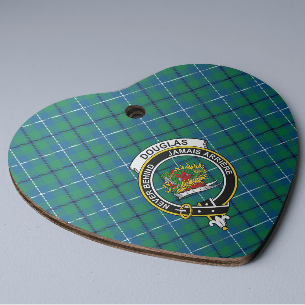 Clan Douglas Ancient Tartan Crest Heart Ceramic Ornament JD41 Douglas Ancient Tartan Tartan Christmas   