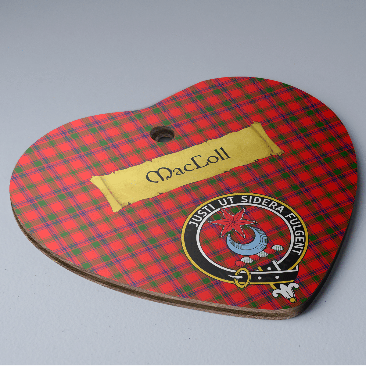 Clan MacColl Modern Tartan Crest Heart Ceramic Ornament FC78 MacColl Modern Tartan Tartan Christmas   