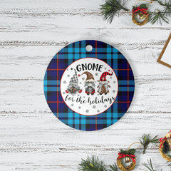 Clan MacCorquodale Tartan Tartan Crest Gnome Round Ceramic Ornament EP48 MacCorquodale Tartan Tartan Christmas   