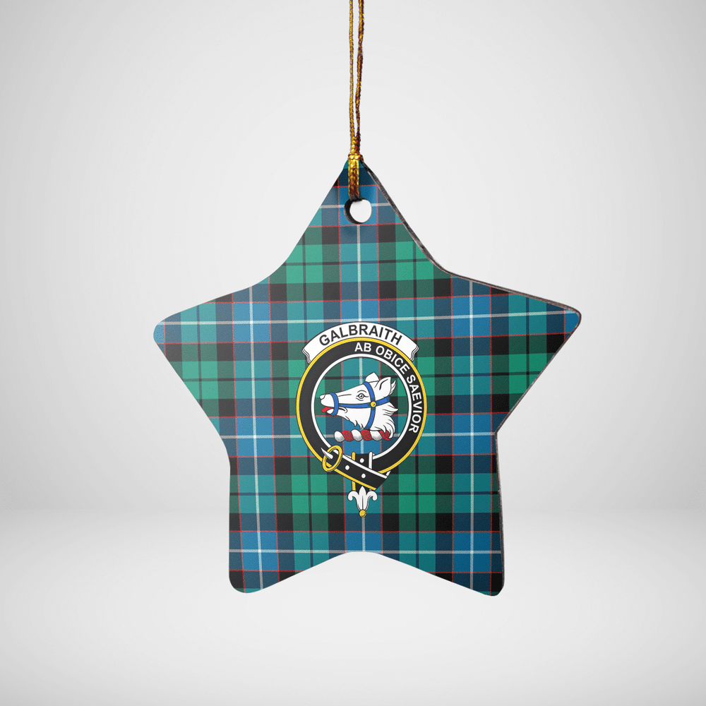 Clan Galbraith Ancient Tartan Crest Star Ceramic Ornament FM55 Galbraith Ancient Tartan Tartan Christmas   