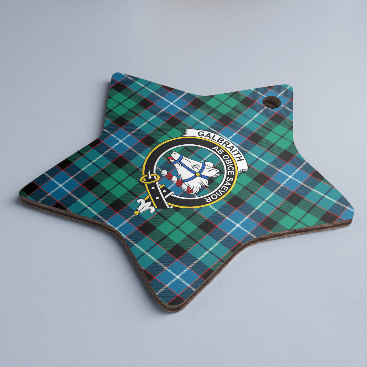 Clan Galbraith Ancient Tartan Crest Star Ceramic Ornament FM55 Galbraith Ancient Tartan Tartan Christmas   