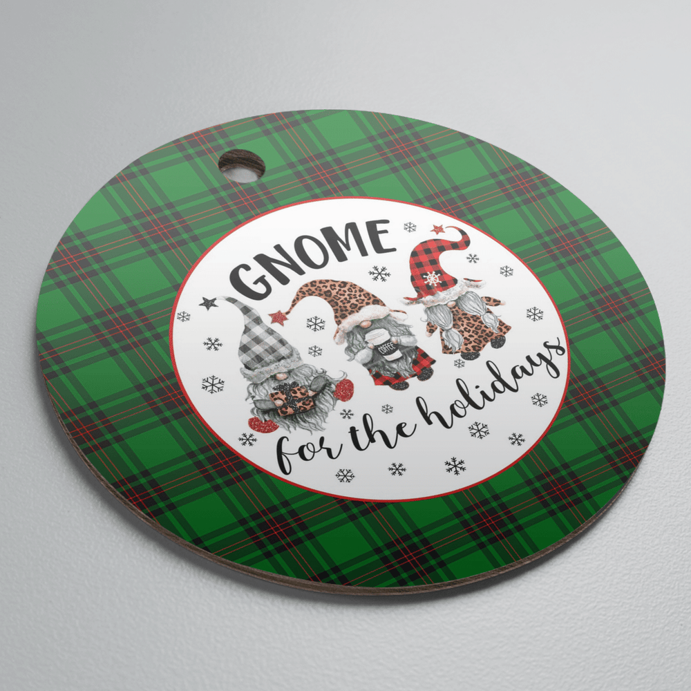 Clan Kinloch Tartan Tartan Crest Gnome Round Ceramic Ornament DA73 Kinloch Tartan Tartan Christmas   