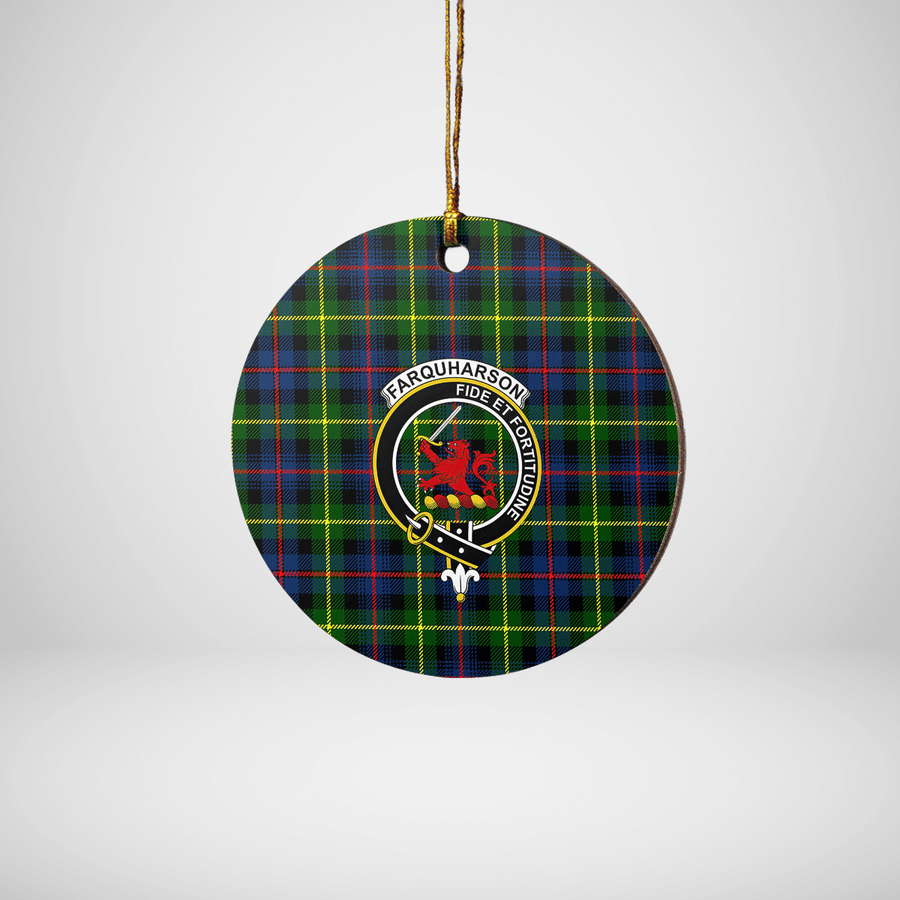 Clan Farquharson Modern Tartan Crest Round Ceramic Ornament KL17 Farquharson Modern Tartan Tartan Christmas   