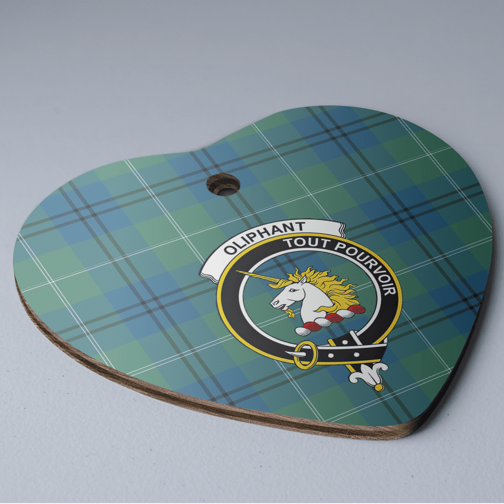 Clan Oliphant Ancient Tartan Crest Heart Ceramic Ornament IW76 Oliphant Ancient Tartan Tartan Christmas   