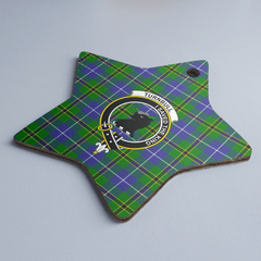 Clan Turnbull Hunting Tartan Crest Star Ceramic Ornament YA77 Turnbull Hunting Tartan Tartan Christmas   