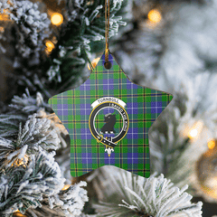 Clan Turnbull Hunting Tartan Crest Star Ceramic Ornament YA77 Turnbull Hunting Tartan Tartan Christmas   